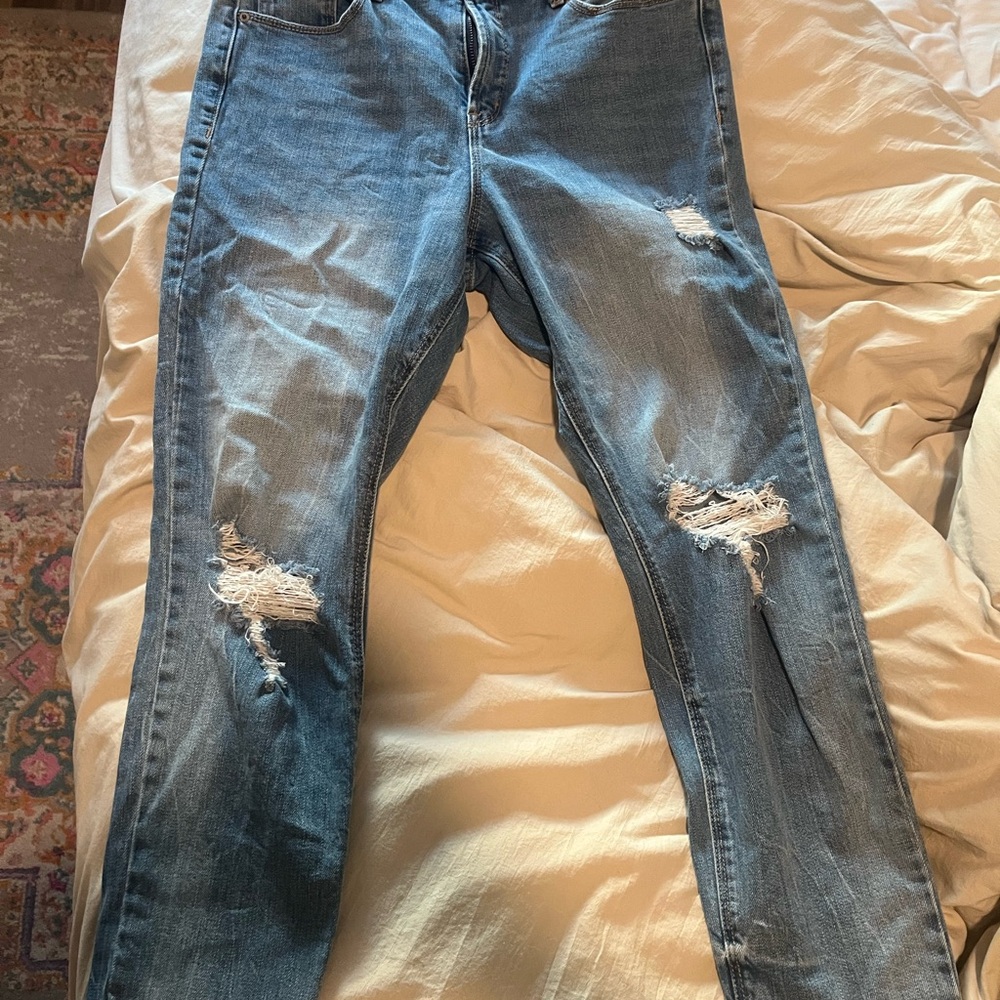 Old Navy Power Straight High Rise Distressed Style